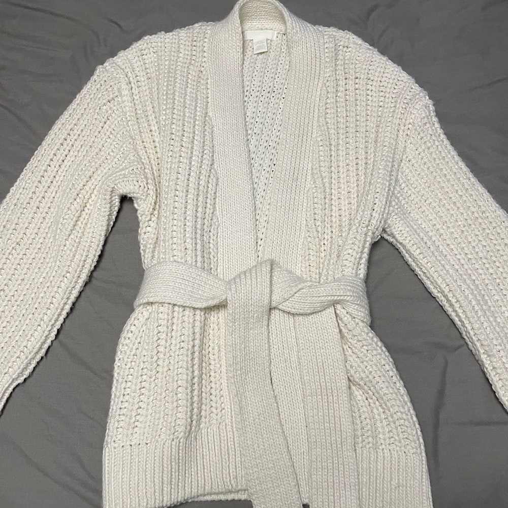 H&M Fine Knit Tie Front Cardigan